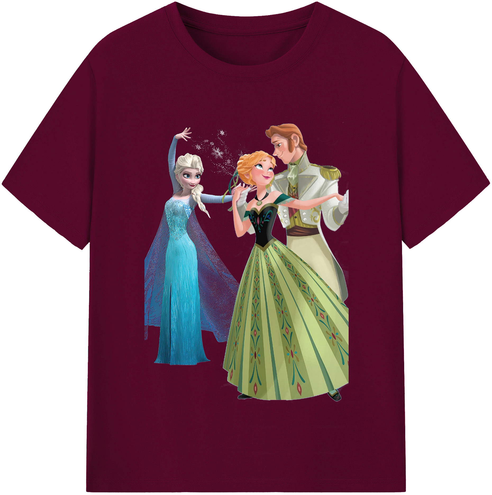 （画像用） アナと雪の女王 アンナ エルサ Frozen Anna Elsa レディースカジュアルプリントTシャツ（綿100％）